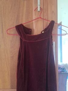 Burgundy Velvet Dress