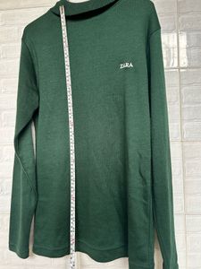 ZARA POLO NECK DARK GREEN TSHIRT