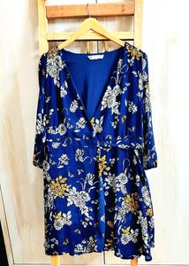 Blue Printed Dress Bust Size-28-30