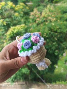 Crochet Mini Bouquet Keychain