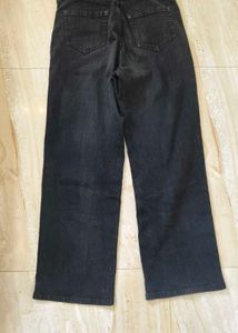 Black Wide Length Jeans