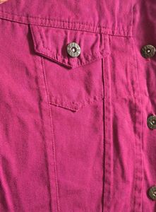 Maroon Denim Jacket  Flap With Pocket👀