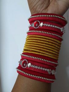 2.4 Hand Made Silk Thread  Bangle Set For Sale