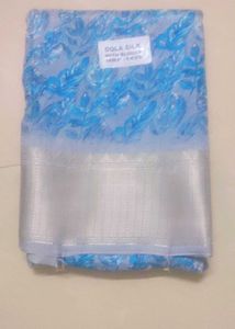 Blue Dola Silk Saree with Blouse