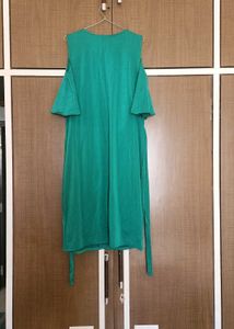 Emerald Green Cold Shoulder Dress