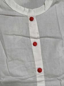 Women&#39;s Off White Chanderi Cotton Kurta