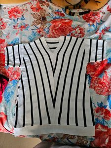White Lines Stretchable Shirt