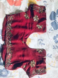 Elegant Orange &amp; Red Saree with Blouse
