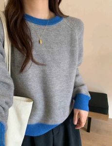 Stylish Grey Knit Sweater Top - M/L