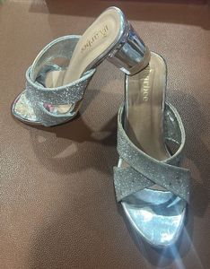 Sparkly Silver Heels