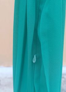 Strappy Grecian Blue-Green Pleated Gown