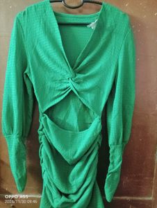 Green Cutout Mini Dress