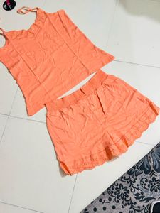 Peach Cami &amp; Shorts Set