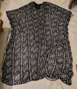 Bandhani Long Kaftan With Lace