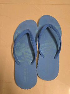 Blue Floral Flip-Flops - Size 8