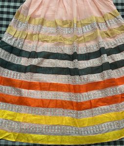 Striped Anarkali Gown Dress Unused Dres