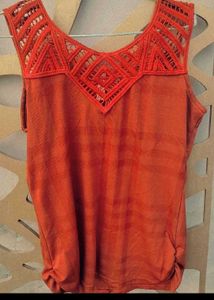 Straight Ripped JeansWith Crocehet Top In Combo