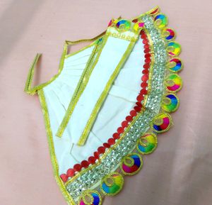 White and Multiplayer Work dress For God(mata Ji)