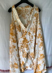 Floral Print Sleeveless Shrug | Yellow For Women