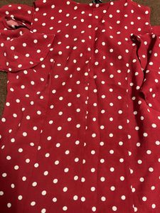 Cold Shoulder Polka Dot Top