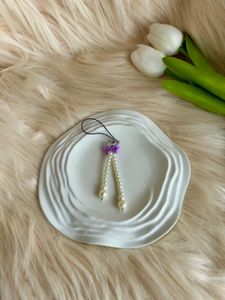 Pearl Phone Charm With Bow