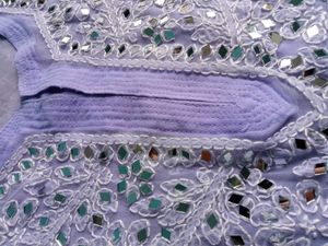 Long Purple Kurta With Mirror Work