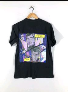 Spiderman Back Printed Black T-shirt