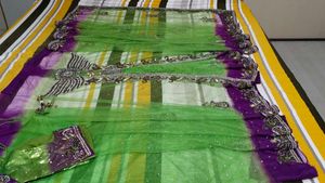 Heavy Stone Work Sari With Blouse