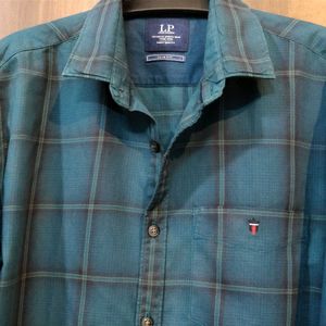 Louis Philippe Green Check Shirt