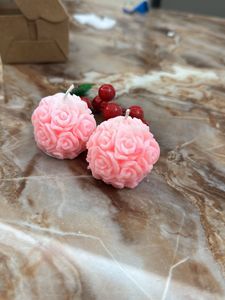 Pink Rose Candle Pack Of 2