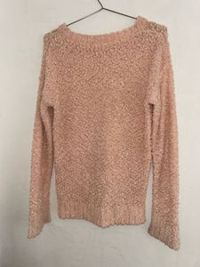 Soft Blush Teddy Knit Oversized Top (M)