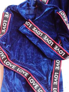 nevy Blue Velvet Tracksuit Set/co ords