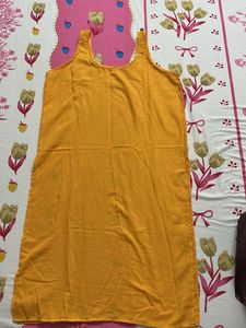 Embroidered Yellow Anarkali Dress