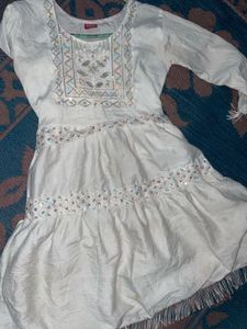 Embroidered White Tunic Dress