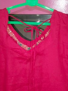 Pink &amp; Sky Kurti,Lagins With Dupatta