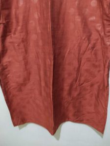Rust Or Burnt Orange Kurta Mirror Work Polka Dot