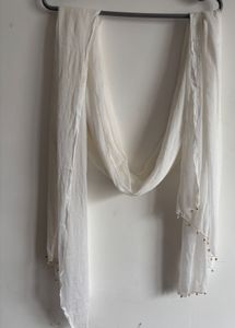White Festive Dupatta