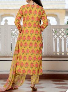 Yellow Kurta With Bottom And Duppata