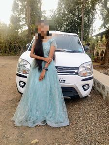 Elegant Blue Net Gown