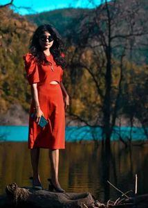 New Red Dress With Tag In Very Low Price