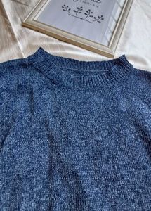 Velvet Cotton Crop Sweater