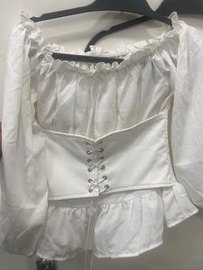 White Bardot Top With Off Shoulder