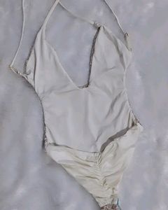Floral Lace Plunge One-Piece Swimsuit