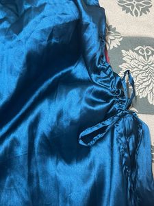 Blue Satin Mini Dress