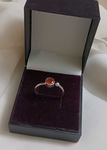 Pure Silver Carnelian Ring