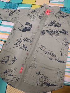 Leaf Print Casual Shirt