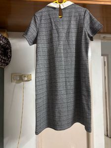 “Bossini” Gray Plaid Shirt Dress