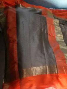 ComboOffer - UnusedOrangeBorderSarees WithSt