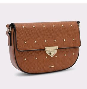 Iykyk Compact Brown Textured Crossbody Sling Bag