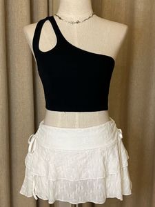 One Shoulder Black Top